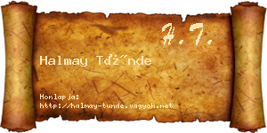 Halmay Tünde névjegykártya